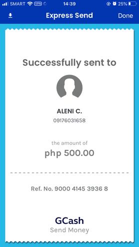 gcash 1k send
